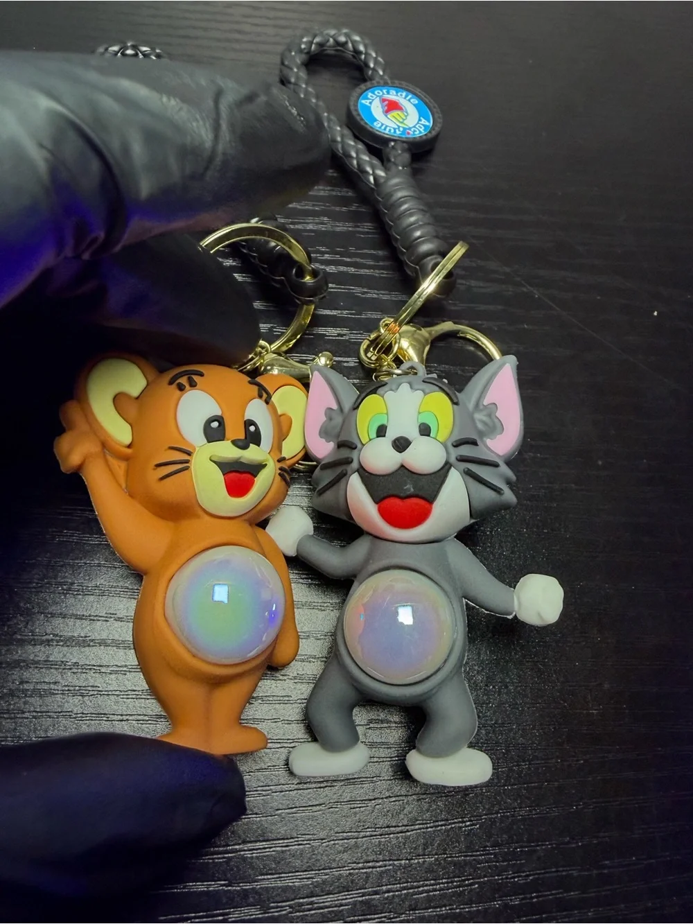 Tom & Jerry Inspired Light Up Belly Keychain/Bag Charm Duo-Belly Lights Up